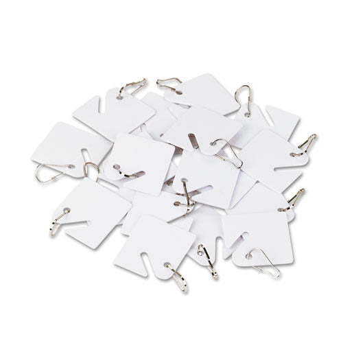 Replacement Slotted Key Cabinet Tags, 1.63 X 1.5, White, 20/pack