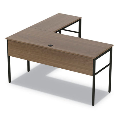 Urban Series L- Shaped Desk, 59" X 59" X 29.5", Natural Walnut
