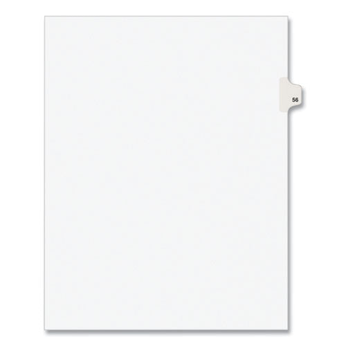 Preprinted Legal Exhibit Side Tab Index Dividers, Avery Style, 10-tab, 56, 11 X 8.5, White, 25/pack, (1056)