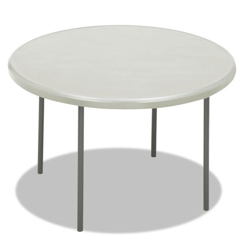 Indestructable Classic Folding Table, Round, 48" X 29", Platinum