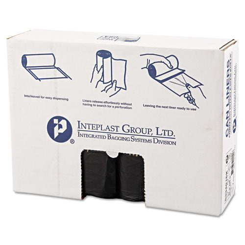 High-density Interleaved Commercial Can Liners, 33 Gal, 16 Microns, 33" X 40", Black, 25 Bags/roll, 10 Rolls/carton