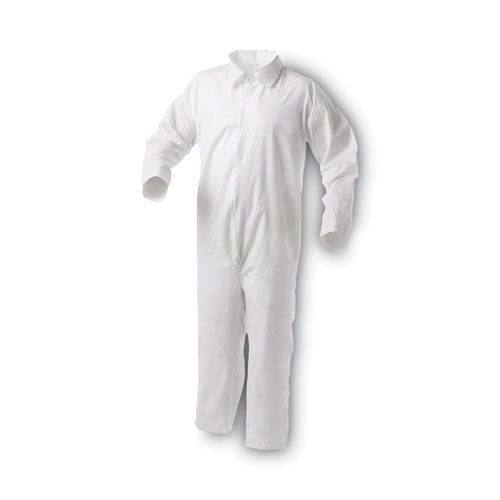 A35 Liquid And Particle Protection Coveralls, Zipper Front, X-large, White, 25/carton