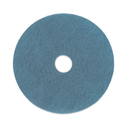 Burnishing Floor Pads, 20" Diameter, Aqua, 5/carton