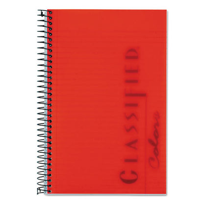 Color Notebooks, 1-subject, Narrow Rule, Ruby Red Cover, (100) 8.5 X 5.5 White Sheets