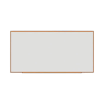 Deluxe Melamine Dry Erase Board, 96 X 48, Melamine White Surface, Oak Fiberboard Frame