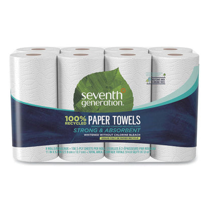 100% Recycled Paper Kitchen Towel Rolls, 2-ply, 11 X 5.4, 156 Sheets/roll, 8 Rolls/pack