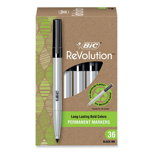 Revolution Permanent Markers, Fine Bullet Tip, Black, 36/pack