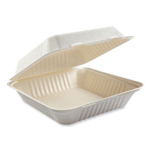 Bagasse Pfas-free Food Containers, 1-compartment, 9 X 1.93 X 9, Tan, Bamboo/sugarcane, 100/sleeve, 2 Sleeves/carton