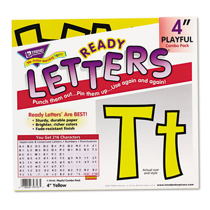 Ready Letters Playful Combo Set, Yellow, 4"h, 216/set