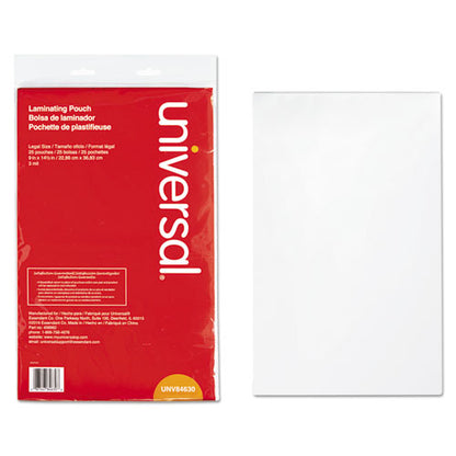 Laminating Pouches, 3 Mil, 9" X 14.5", Gloss Clear, 25/pack