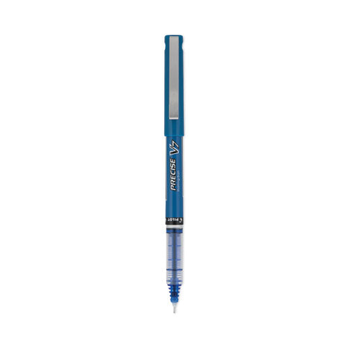 Precise V7 Roller Ball Pen, Stick, Fine 0.7 Mm, Blue Ink, Blue/clear Barrel, Dozen