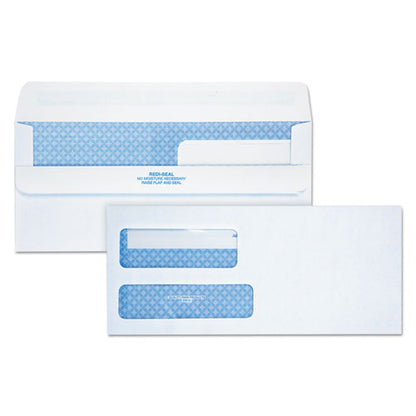 Double Window Redi-seal Security-tinted Envelope, #9, Commercial Flap, Redi-seal Adhesive Closure, 3.88 X 8.88, White, 250/ct