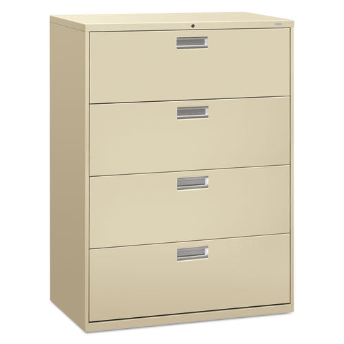 Brigade 600 Series Lateral File, 4 Legal/letter-size File Drawers, Putty, 42" X 18" X 52.5"