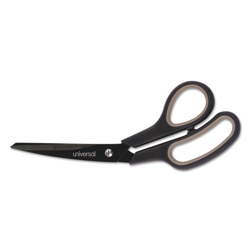 Industrial Carbon Blade Scissors, 8" Long, 3.5" Cut Length, Black/gray Offset Handle
