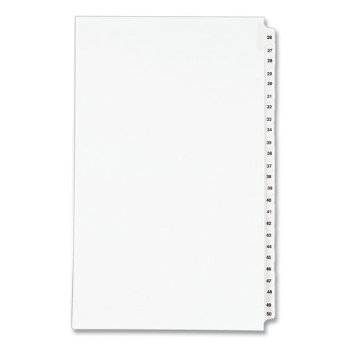 Preprinted Legal Exhibit Side Tab Index Dividers, Avery Style, 25-tab, 26 To 50, 14 X 8.5, White, 1 Set, (1431)