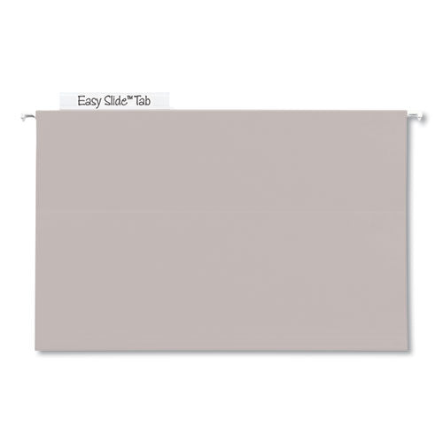 Tuff Extra Capacity Hanging File Folders With Easy Slide Tabs, 4" Capacity, Legal, 1/3-cut Tabs, Steel Gray, 18/box