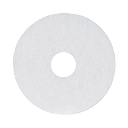 Polishing Floor Pads, 13" Diameter, White, 5/carton