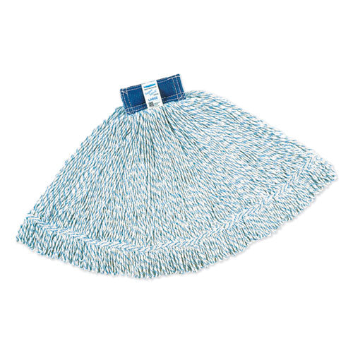 Super Stitch Finish Mops, Cotton/synthetic, White, Large, 1-in. Blue Headband