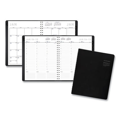 Contemporary Weekly/monthly Planner, Vertical-column Format, 11 X 8.25, Black Cover, 12-month (jan To Dec): 2024