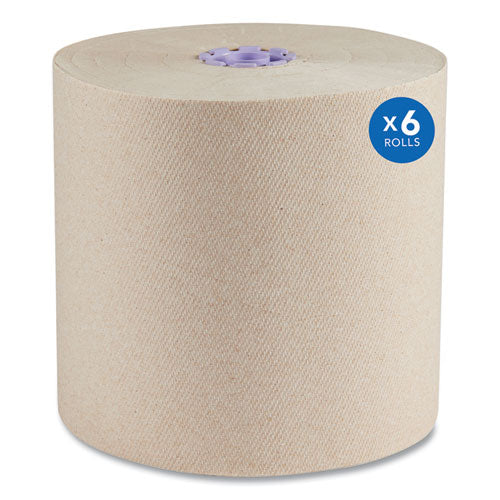 Essential 100% Recycled Fiber Hard Roll Towel, 1-ply, 8" X 700 Ft, 1.75" Core, Brown, 6 Rolls/carton