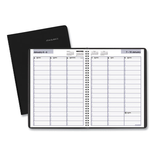 Dayminder Weekly Appointment Book, Vertical-column Format, 11 X 8, Black Cover, 12-month (jan To Dec): 2024