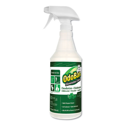 Rtu Odor Eliminator And Disinfectant,  Eucalyptus Scent, 32 Oz Spray Bottle