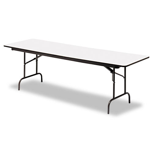 Officeworks Commercial Wood-laminate Folding Table, Rectangular, 96" X 30" X 29", Gray/charcoal
