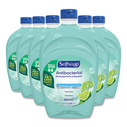 Antibacterial Liquid Hand Soap Refills, Fresh, 50 Oz, Green, 6/carton