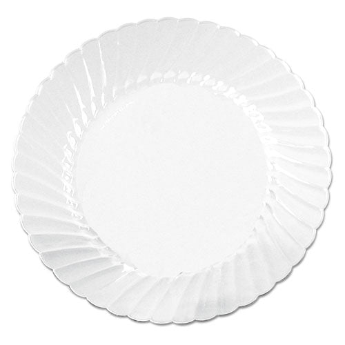 Classicware Plates, Plastic, 10.25" Dia, Clear, 12/bag, 12 Bags/carton