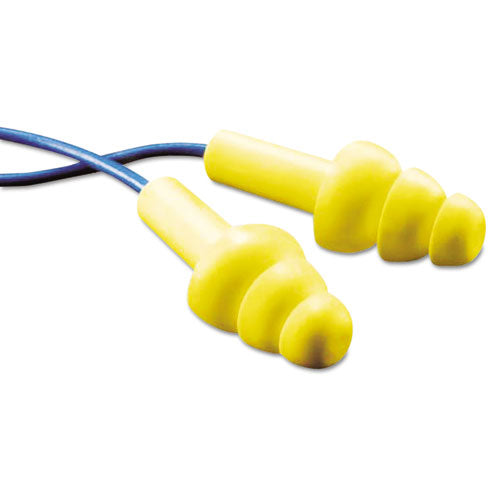 E-a-r Ultrafit Metal-detectable Reusable Earplugs, Corded, 25db Nrr, Blue/yellow, 100 Pairs