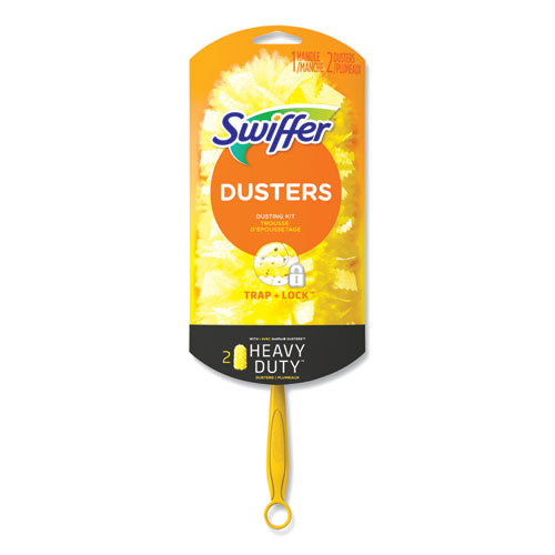 Heavy Duty Dusters Starter Kit, 6" Handle With Two Disposable Dusters