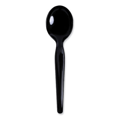 Heavyweight Polystyrene Cutlery, Soup Spoon, Black, 1000/carton