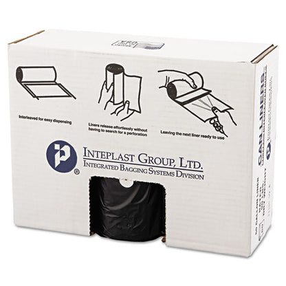 High-density Commercial Can Liners Value Pack, 60 Gal, 19 Mic, 38" X 58", Black, 25 Bags/roll, 6 Interleaved Rolls/carton