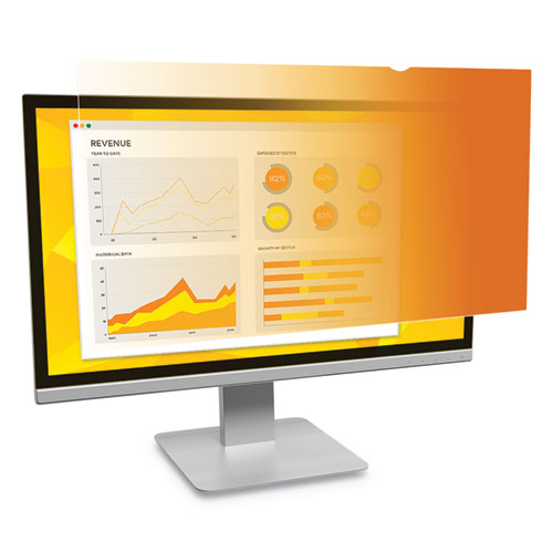 Gold Frameless Privacy Filter For 24" Widescreen Flat Panel Monitor, 16:9 Aspect Ratio