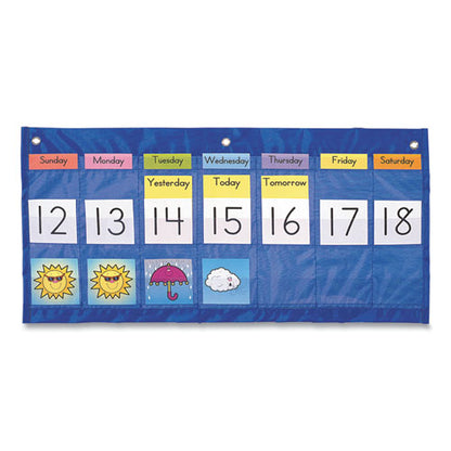 Weekly Calendar With Weather, 21 Pockets, 25 X 12.75, Blue
