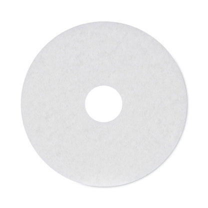 Polishing Floor Pads, 15" Diameter, White, 5/carton