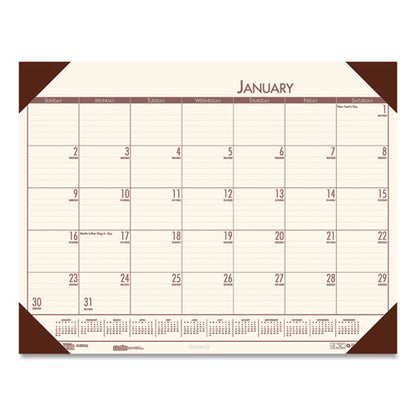 Ecotones Recycled Monthly Desk Pad Calendar, 22 X 17, Moonlight Cream Sheets, Brown Corners, 12-month (jan To Dec): 2024