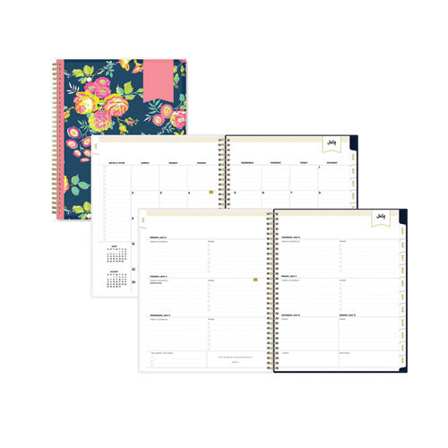 Day Designer Peyton Create-your-own Cover Weekly/monthly Planner, Floral, 11 X 8.5, Navy, 12-month (july To June): 2023-2024