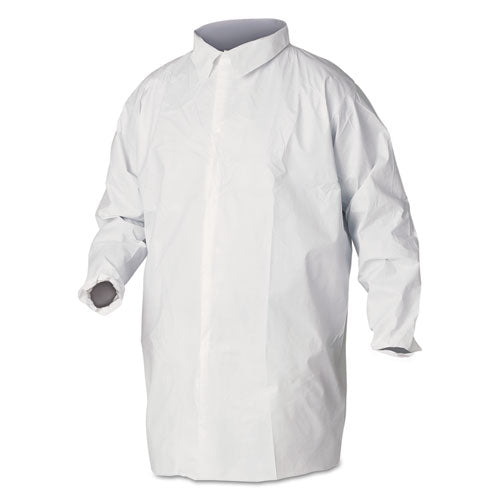 A40 Liquid And Particle Protection Lab Coats, Large, White, 30/carton