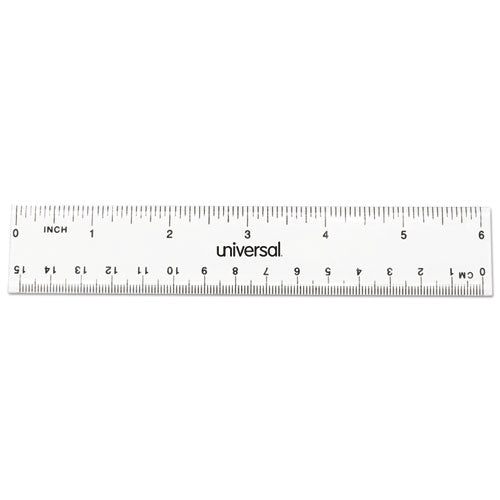 Clear Plastic Ruler, Standard/metric, 6" Long, Clear, 2/pack