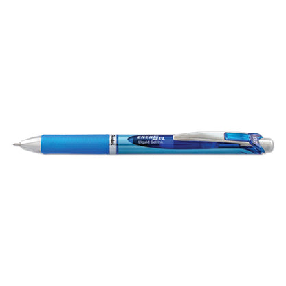 Energel Rtx Gel Pen, Retractable, Medium 0.7 Mm, Blue Ink, Blue/light Blue Barrel