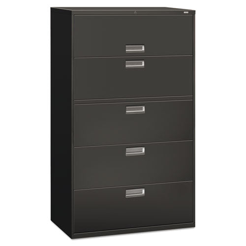 Brigade 600 Series Lateral File, 4 Legal/letter-size File Drawers, 1 Roll-out File Shelf, Charcoal, 42" X 18" X 64.25"