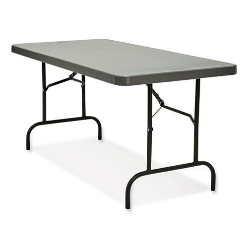 Indestructable Commercial Folding Table, Rectangular, 60" X 30" X 29", Charcoal Top, Charcoal Base/legs