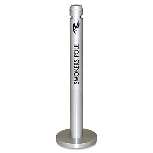 Smoker's Pole, Round, Steel, 0.9 Gal, 4 Dia X 41h, Silver