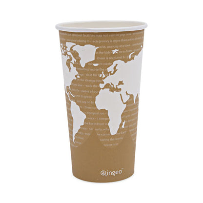 World Art Renewable And Compostable Hot Cups, 20 Oz, 50/pack, 20 Packs/carton