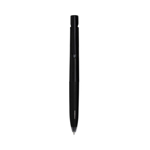 Blen Gel Pen, Retractable, Fine 0.7 Mm, Black Ink, Black Barrel, Dozen