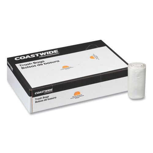 High-density Can Liners, 30 Gal, 0.31 Mil, 30" X 37", Clear, 25 Bags/roll, 20 Rolls/carton