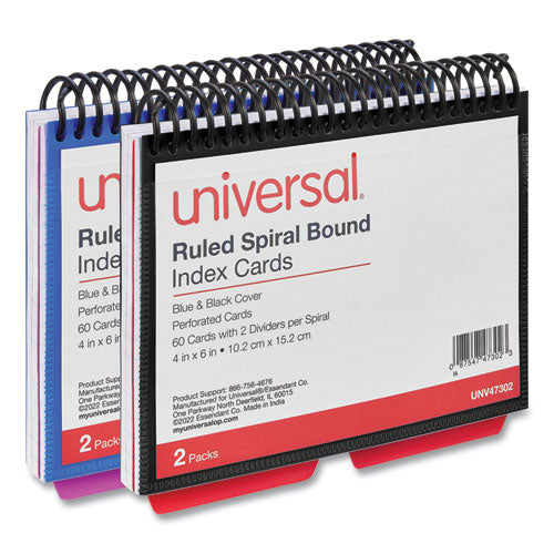 Spiral Bound Index Cards, Ruled, 4 X 6, White, 120/pack