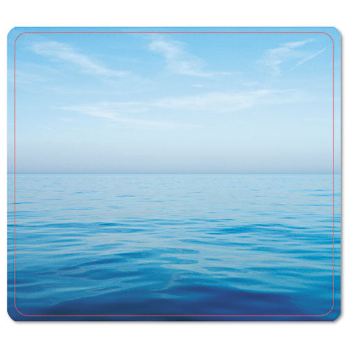 Recycled Mouse Pad, 9 X 8, Blue Ocean Design