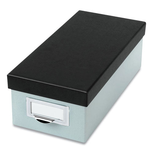 Index Card Storage Box, Holds 1,000 3 X 5 Cards, 5.5 X 11.5 X 3.88, Pressboard, Blue Fog/black